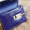 DDMode Factory Shiny Crocodile Verrou Mini 17CM M3 Blue Encre Gold Hardware