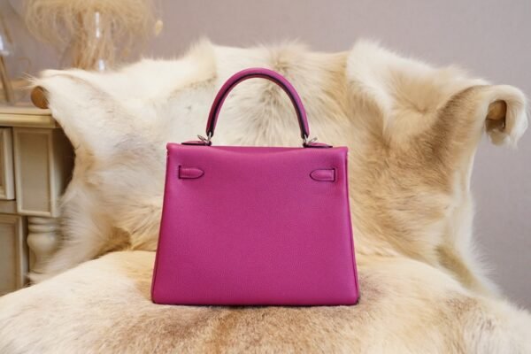 DDMode Hermes L3 Rose Purple Togo Leather Kelly Retourne 25CM Silver Hardware