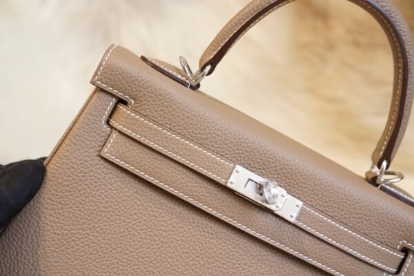 DDMode Factory Hermes CK18 Etoupe Togo Leather Kelly 25CM Silver Hardware