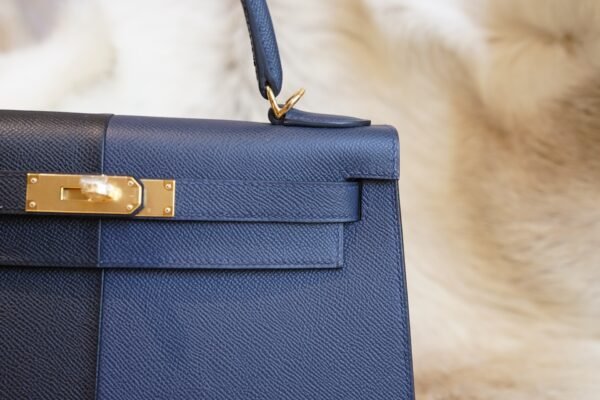 DDMode Whatsapp Hermes 89 Nior / 2Z Blue Nuit Epsom Kelly 28CM Gold Hardware