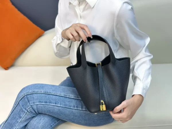 DDMode Factory Picotin Togo Black Gold Hardware 18cm Full Handmade