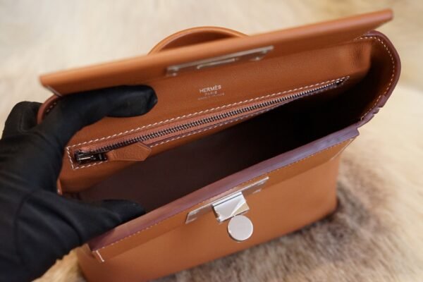 DDMode Hermes CK37 Gold Evercolor Leather Mini Kelly 2424 Silver Hardware