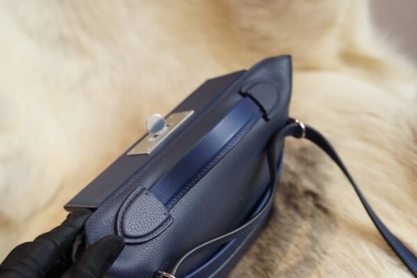 DDMode Hermes 2Z Blue Nuit Mini Kelly 2424 Evercolor Leather Silver Hardware