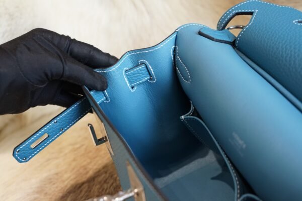 DDMode Factory Hermes Jypsiere 29CM 75 Blue Jean Clemence Silver Hardware