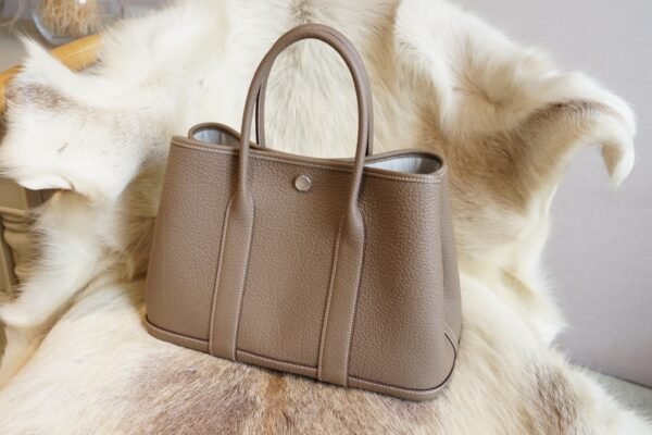 DDMode Hermes CK18 Etoupe Garden Party 30CM Negonda Leather Silver Hardware