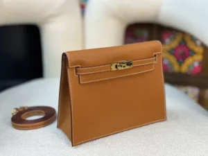 DDMode Hermès Kelly Danse Evercolor Golden Brown Gold Hardware 24cm Full Handmade Ghw