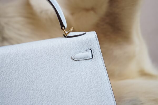 DDMode Wechat Hermes T0 Blue Brume Chevre Leather Kelly 25CM Gold Hardware