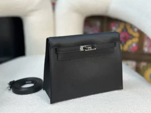 DDMode Hermès Kelly Danse Evercolor Black Silver Hardware 24cm Full Handmade Phw
