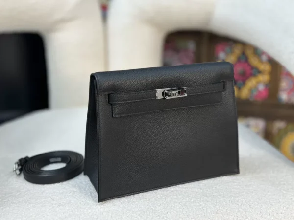 DDMode Hermès Kelly Danse Evercolor Black Silver Hardware 24cm Full Handmade Phw