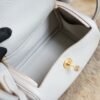 DDMode Hermes Mini Lindy 19CM CK80 Gris Pearl Clemence Gold Hardware