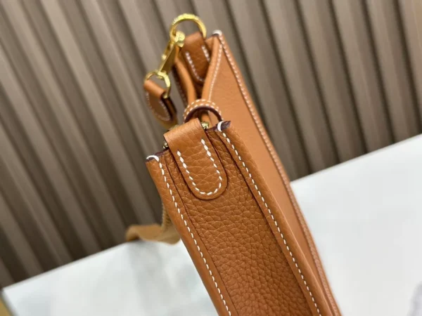 DDMode Hermès Mini Evelyne Togo Golden Brown Gold Hardware 16cm Full Handmade Ghw