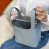 DDMode Factory Picotin Togo Linen blue Silver Hardware 18cm Full Handmade
