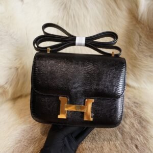 DDMode Factory Hermes Lizard Leather Constance 19CM CK89 Nior Gold Hardware