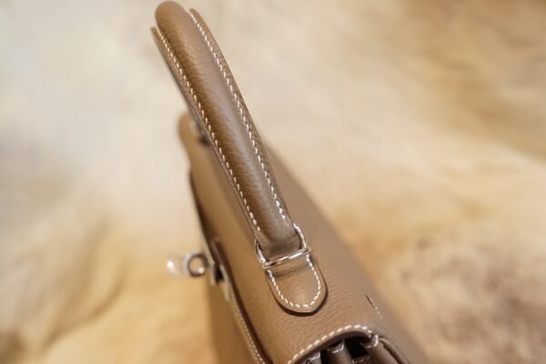 DDMode Factory Hermes CK18 Etoupe Togo Leather Kelly 25CM Silver Hardware