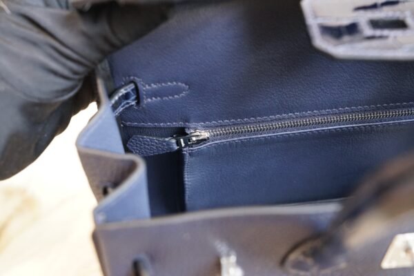 DDMode Wechat Hermes Togo / Shiny Crocodile Touch Birkin 25CM 2Z Blue Nuit