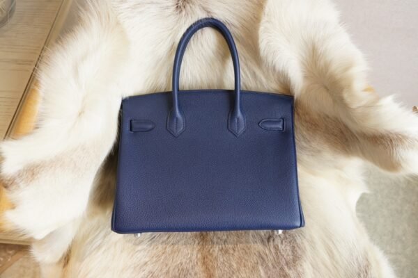 DDMode Hermes 73 Blue Saphir Togo Leather Birkin 30CM Silver Hardware