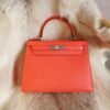 DDMode Whatsapp Hermes Kelly Sellier 28CM 0E Rose Texas Epsom Silver Hardware