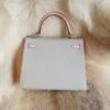 DDMode Hermes T0 Blue Brume / 3Q Rose Sakura Chevre Kelly 25CM Brush Gold