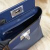 DDMode Hermes 2Z Blue Nuit Mini Kelly 2424 Evercolor Leather Silver Hardware
