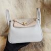 DDMode Hermes Mini Lindy 19CM CK80 Gris Pearl Clemence Gold Hardware