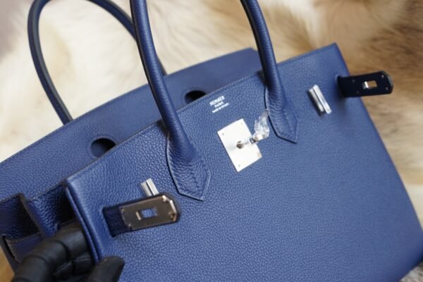 DDMode Hermes 73 Blue Saphir Togo Leather Birkin 30CM Silver Hardware