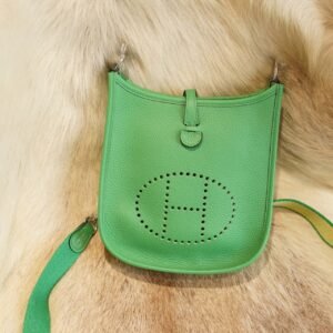 DDMode Hermes 0Z Vert Comics Evelyne Mini 17CM Clemence Leather Silver Hardware