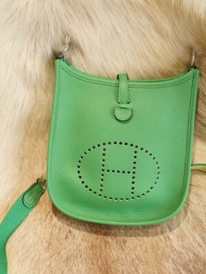 DDMode Hermes 0Z Vert Comics Evelyne Mini 17CM Clemence Leather Silver Hardware