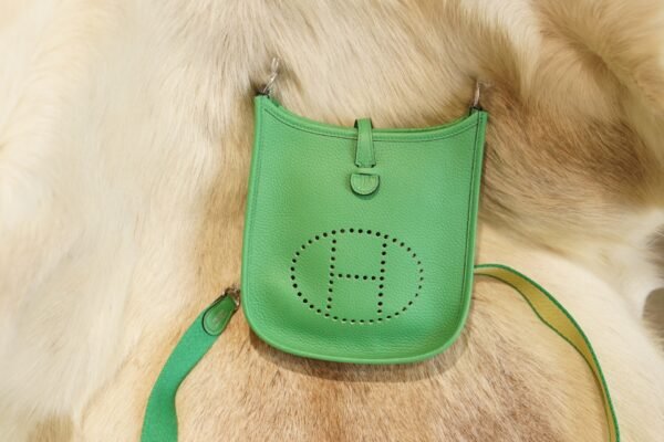 DDMode Hermes 0Z Vert Comics Evelyne Mini 17CM Clemence Leather Silver Hardware
