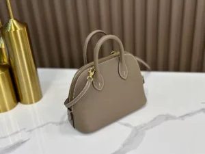 DDMode Hermès Min Bolide Etoupe Grey Gold Hardware 19cm Full Handmade Ghw