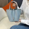 DDMode Factory Picotin Togo Linen blue Silver Hardware 18cm Full Handmade