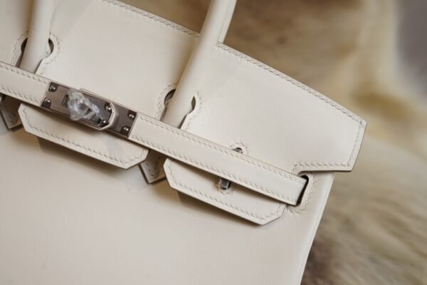 DDMode Whatsapp Hermes Birkin 25CM CK10 Craie Jonathan Leather Silver Hardware