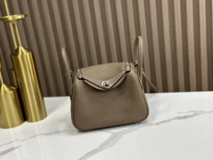 DDMode Factory Mini Lindy Togo Etoupe Grey Silver Hardware 19cm Full Handmade