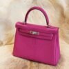 DDMode Hermes L3 Rose Purple Togo Leather Kelly Retourne 25CM Silver Hardware