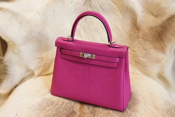 DDMode Hermes L3 Rose Purple Togo Leather Kelly Retourne 25CM Silver Hardware