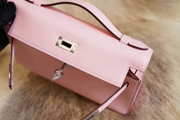 DDMode Whatsapp 3Q Rose Sakura Kelly Pochette 22CM Swift Leather Silver Hardware