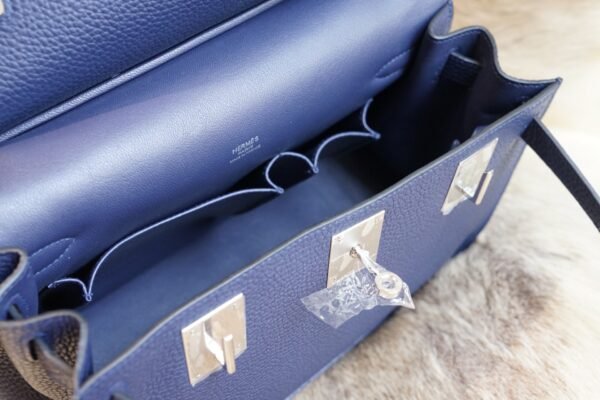 DDMode Hermes CK73 Blue Saphir Jypsiere 29CM Clemence Leather Silver Hardware