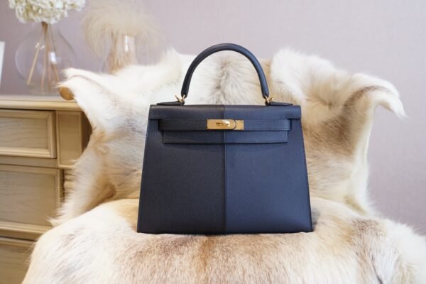 DDMode Whatsapp Hermes 89 Nior / 2Z Blue Nuit Epsom Kelly 28CM Gold Hardware
