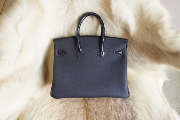DDMode Wechat Hermes Togo / Shiny Crocodile Touch Birkin 25CM 2Z Blue Nuit