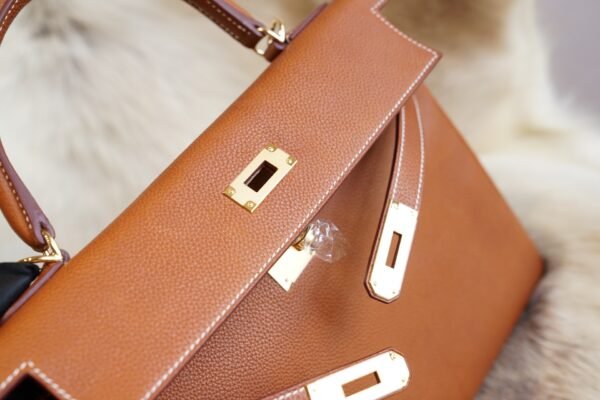DDMode Hermes Kelly Retourne 32CM 34 Fauve Barenia Leather Gold Hardware