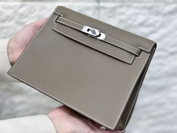 DDMode Hermès Kelly Danse Evercolor Etoupe Grey Silver Hardware 24cm Full Handmade phw