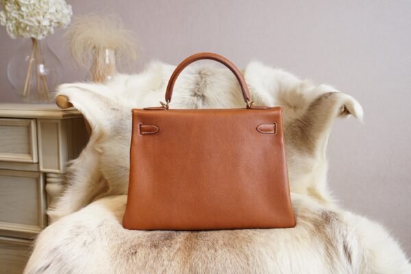 DDMode Hermes Kelly Retourne 32CM 34 Fauve Barenia Leather Gold Hardware