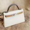 DDMode Hermes 8L Beton / Chai / Etain Epsom Mini Kelly 19CM Silver Hardware