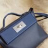DDMode Hermes 2Z Blue Nuit Mini Kelly 2424 Evercolor Leather Silver Hardware
