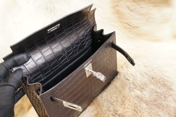 Hermes CK89 Nior Matte Crocodile Kelly Danse 22CM Silver Hardware