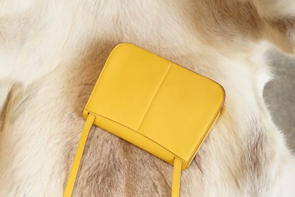 DDMode Factory Hermes Halzan 25CM 9D Jaune Amber Swift Leather Silver Hardware