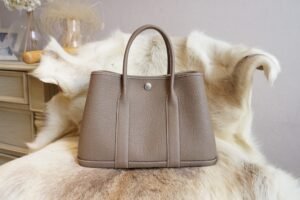 DDMode Hermes CK18 Etoupe Garden Party 30CM Negonda Leather Silver Hardware