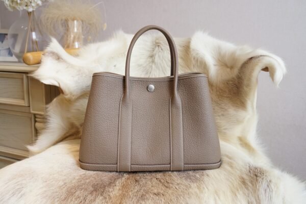DDMode Hermes CK18 Etoupe Garden Party 30CM Negonda Leather Silver Hardware