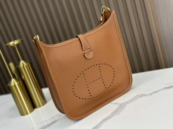 DDMode Hermès Evelyne Golden Brown Gold Hardware 29cm Full Handmade Ghw