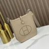 DDMode Hermès Mini Evelyne Togo Turtledove grey Silver Hardware 16cm Full Handmade Phw