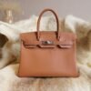 DDMode Wechat Hermes Birkin 30CM CK37 Gold Jonathan Leather Silver Hardware